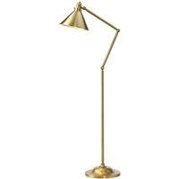 Loops Floor Lamp Funnel Shaped Shade Moveable Ball Joints Aged Brass LED E27 100W in Metallics