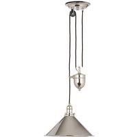 Loops 1 Bulb Ceiling Pendant Light Fitting Highly Polished Nickel LED E27 100W in Metallics