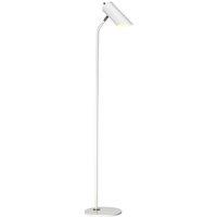 Loops Floor Lamp Fixed Stem Tubular Spotlight Shade White Aged Brass LED E27 8W