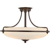 Loops 1 Bulb Semi Flush Light Palladian Bronze LED E27 100W Bulb