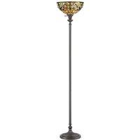 Loops Floor Lamp Tiffany Style Uplighter Tall Base Vintage Bronze LED E27 100W