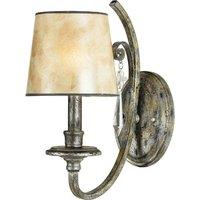 Loops Wall Light Crystal Drop Pearly Mica Shade Mottled Silver Leaf LED E14 60W in Metallics
