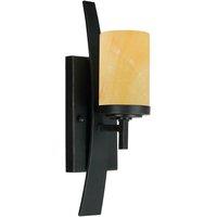 Loops Wall Light Wrought Iron Butterscotch Onyx Shade Imperial Bronze LED E27 100W