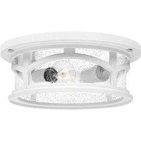 Loops Outdoor IP44 1 Bulb Flush Light Low Ceiling White LED E27 40W