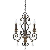 Loops 3 Bulb Chandelier Hanging Pendant LIght Heirloom LED E14 60W Bulb