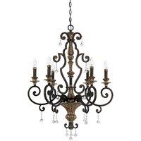Loops 6 Bulb Chandelier Hanging Pendant LIght Heirloom LED E14 60W Bulb