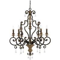 Loops 9 Bulb Chandelier Hanging Pendant LIght Heirloom LED E14 60W Bulb