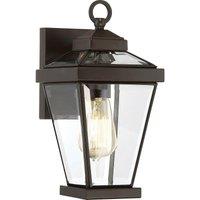 Loops Outdoor IP44 1 Bulb Wall Light Lantern Western Bronze LED E27 60W d02334