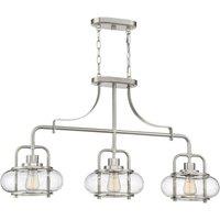 Loops 1 Bulb Ceiling Pendant Light Fitting Brushed Nickel LED E27 60W Bulb in Metallics