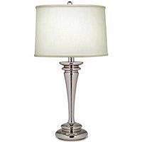Loops Table Lamp Zinc Pearl Supreme Satin Shade Highly Polished Nickel LED E27 60W in Metallics