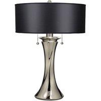 Loops 2 Bulb Twin Table Lamp Highly Polished Nickel Finish LED E27 60W Bulb in Metallics
