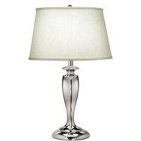 Loops Table Lamp Zinc Cast Pearl Supreme Satin Shade Polished Nickel LED E27 60W in Metallics