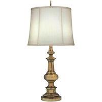Loops Table Lamp Traditional Zince Cast Ivory Shadow Shade Antique Brass LED E27 60W in Metallics