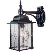 Loops IP43 Wall Light Sconce Black Silver LED E27 100W Bulb Outside External d02602