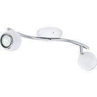 Loops Flush Spot Ceiling Light Colour White Chrome Plated Shade Bulb GU10 2x3W Incl