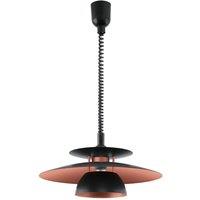 Loops Pendant Light Height Adjustable Colour Black Shade Black Copper Bulb E27 1x60W