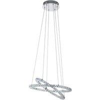 Loops Pendant Light Colour Chrome Plated Steel Shade Clear Crystal Bulb LED 29.6W Incl in Metallics