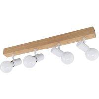 Loops 4 Spot Wall Flush Ceiling Light Colour Brown White Shade Bulb E27 4x60W