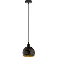 Loops Pendant Light Black Powder Coated Inside Gold Cut Out Shade Bulb E14 1x40W