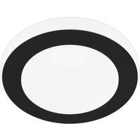 Loops Wall Flush Ceiling Light Colour Black White Shade White Plastic Bulb LED 11W