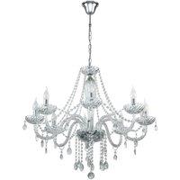 Loops Chandelier Light Chrome Plated Steel & Clear Glass Droplets Bulb E14 8x40W in Metallics