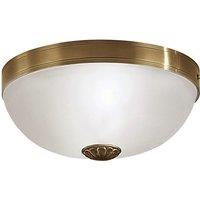 Loops Wall Flush Ceiling Light Colour Bronzed Shade White Satin Glass Bulb E27 2x60W