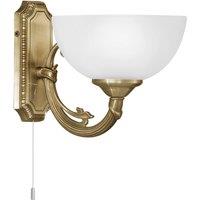 Loops Wall Light Colour Bronzed Cast Metal Shade White Satin Glass Bulb E14 1x40W