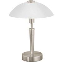 Loops Table Lamp Colour Satin Nickel Shade White Satinized Glass Bulb E14 1x60W in Metallics