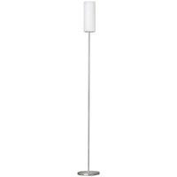 Loops Floor Lamp Light Satin Nickel Shade White Painted Satin Glass Bulb E27 1x60W in Metallics