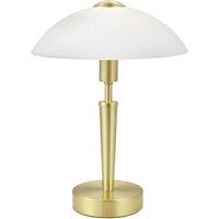 Loops Table Lamp Brass Matt Touch on & Off-Shade White Satinized Glass Bulb E14 1x60W