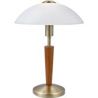 Loops Table Lamp Bronzed Nut Touch On & Off-Shade White Satin Glass Bulb E14 1x60W