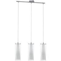 Loops Pendant Light Chrome Shade Clear White Glass Glass Opal Matt Bulb E27 3x60W