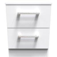Ready Assembled 2 U Cornwall 2 Drawer Bedside Cabinet (Ready Assembled) in White