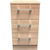 Ready Assembled 2 U Cornwall 3 Drawer Bedside Cabinet (Ready Assembled) in Light Oak