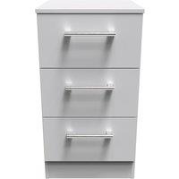 Ready Assembled 2 U Cornwall 3 Drawer Bedside Cabinet (Ready Assembled) in Light Grey
