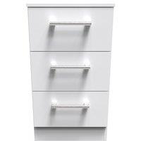 Ready Assembled 2 U Cornwall 3 Drawer Bedside Cabinet (Ready Assembled) in White