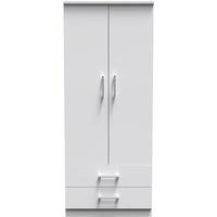 Ready Assembled 2 U Cornwall 2 Door 2 Drawer Wardrobe (Ready Assembled) in White
