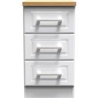 Ready Assembled 2 U Norfolk 3 Drawer Bedside Cabinet (Ready Assembled) in White