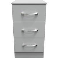 Ready Assembled 2 U Hampshire 3 Drawer Bedside Cab(Ready Assembled) in Dark Grey