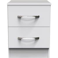 Ready Assembled 2 U Hampshire 2 Drawer Bedside Cabinet (Ready Assembled) in White