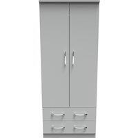 Ready Assembled 2 U Hampshire 2 Drawer Double Wardrobe in White (Ready Assembled) in Dark Grey