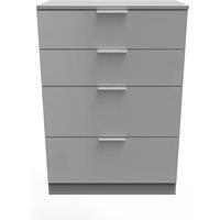 Ready Assembled 2 U Poole 4 Drawer Deep Chest (Ready Assembled) in Dark Grey