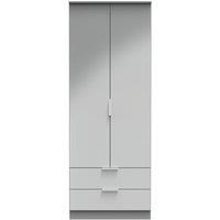 Ready Assembled 2 U Dover 2 Door 2 Drawer Wardrobe (Ready Assembled) in Dark Grey