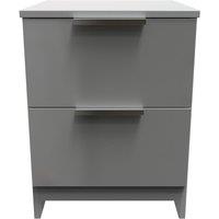 Ready Assembled 2 U Dover 2 Drawer Bedside Cabinet (Ready Assembled) in Dark Grey