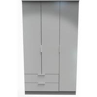 Ready Assembled 2 U Dover Triple Wardrobe with 2 Drawers (Ready Assembled) in Dark Grey