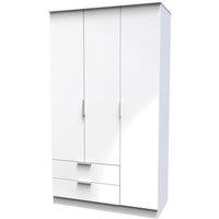 Ready Assembled 2 U Dover Triple Wardrobe with 2 Drawers (Ready Assembled) in White