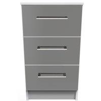 Ready Assembled 2 U Chester 3 Drawer Bedside Cab(Ready Assembled) in Black