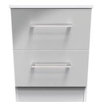 Ready Assembled 2 U Chester 2 Drawer Bedside Cab(Ready Assembled) in Mid Grey