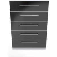 Ready Assembled 2 U Chester 5 Drawer Chest (Ready Assembled) in Black