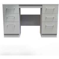 Ready Assembled 2 U Chester Double Pedestal Desk (Ready Assembled) in Mid Grey